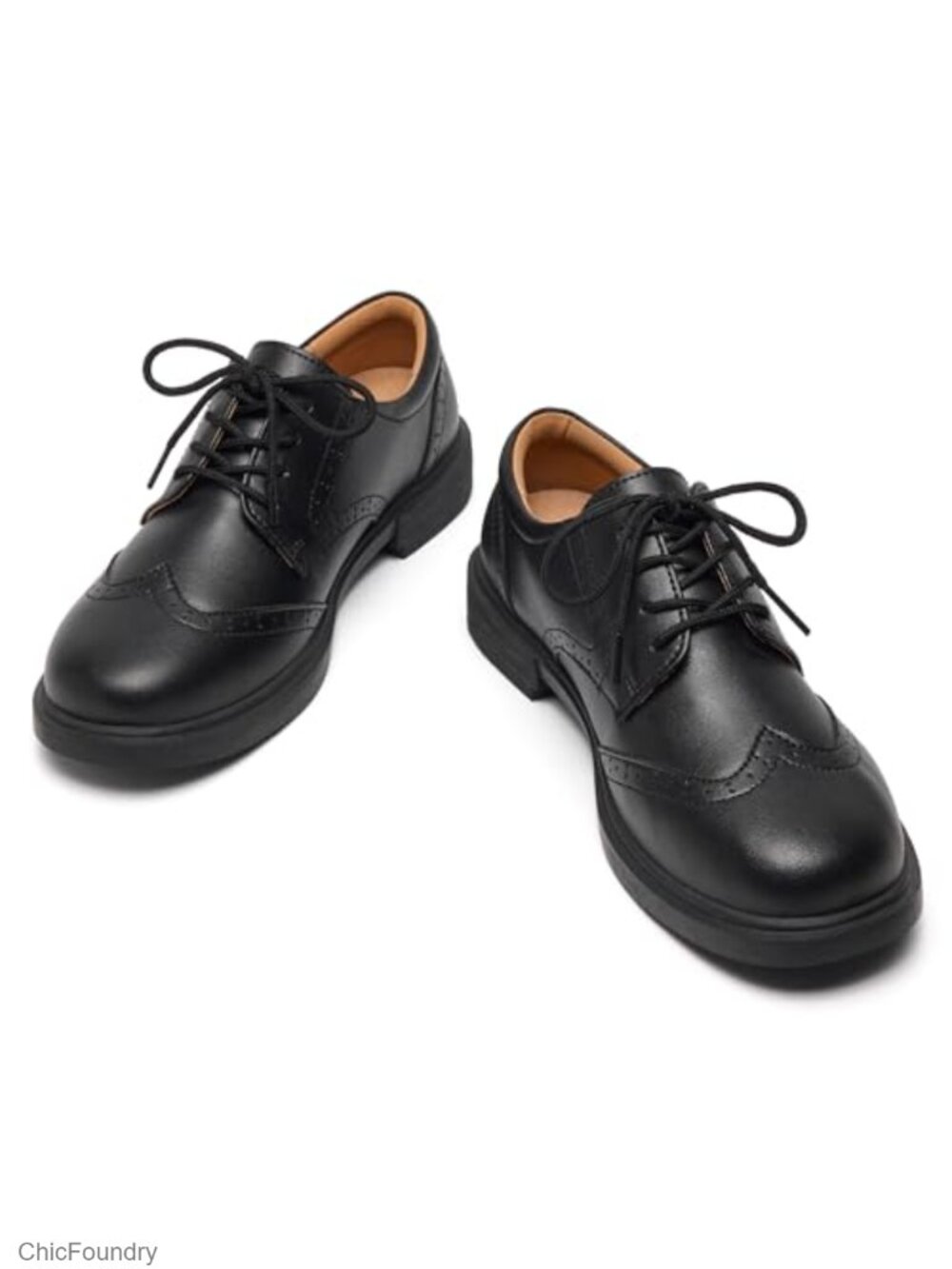 Women's Patent Leather Oxford Shoes Lace Up Business Casual